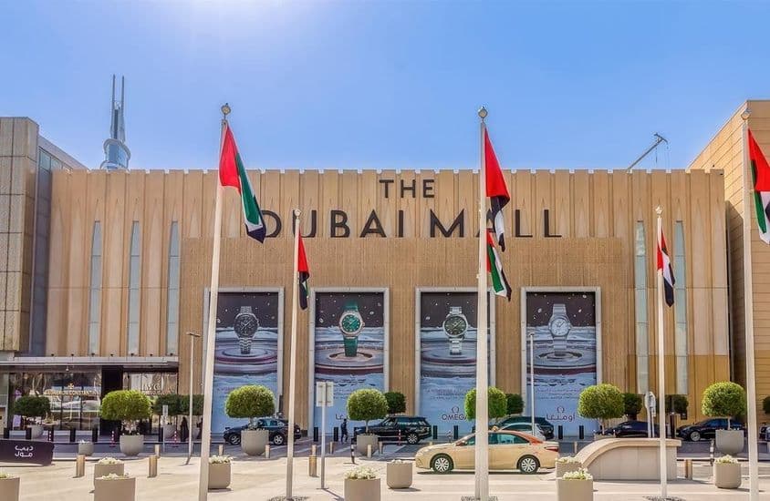 Entrance to the Dubai Mall shopping center.
