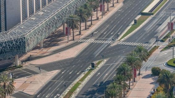 Road to Downtown Dubai, Dubai, United Arab Emirates.