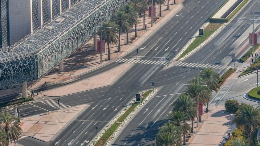 Road to Downtown Dubai, Dubai, United Arab Emirates.