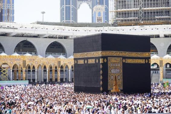 Mecca, Saudi Arabia with the Kaaba.