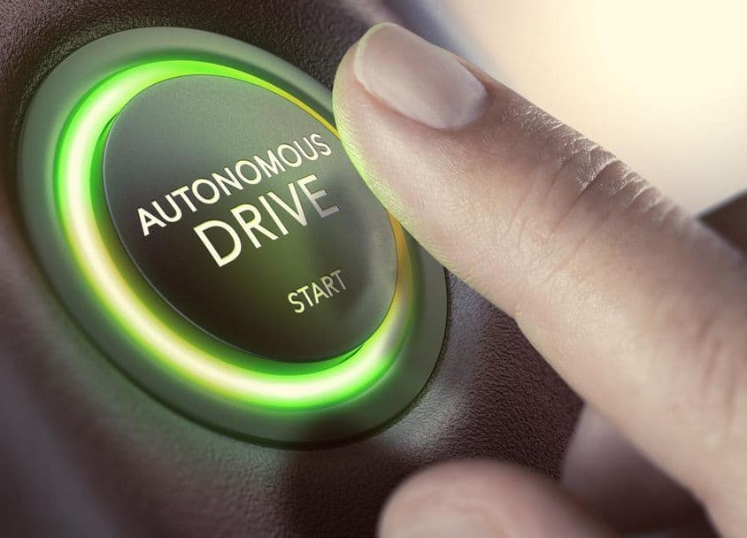 Press down on the button to start the autonomous vehicle.