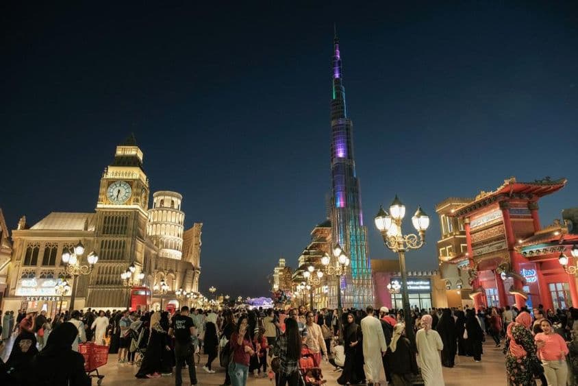 As part of the Dubai shopping festival, Global Village attracts tourists.