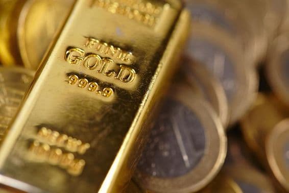 Gold bar with 999.9 purity.