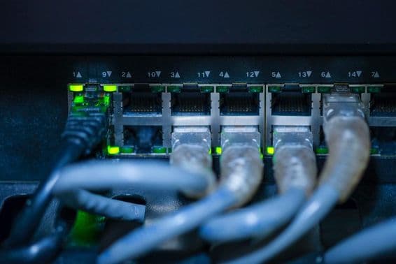 Gigabit switch and network cable.