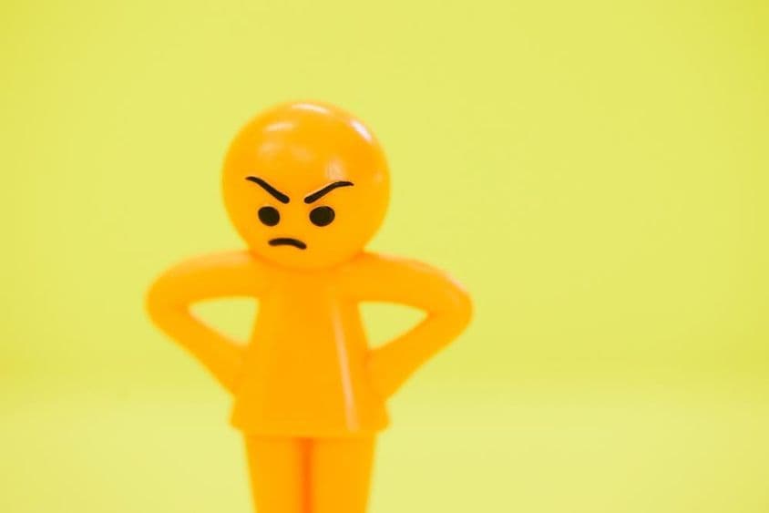 Angry colorful doll.