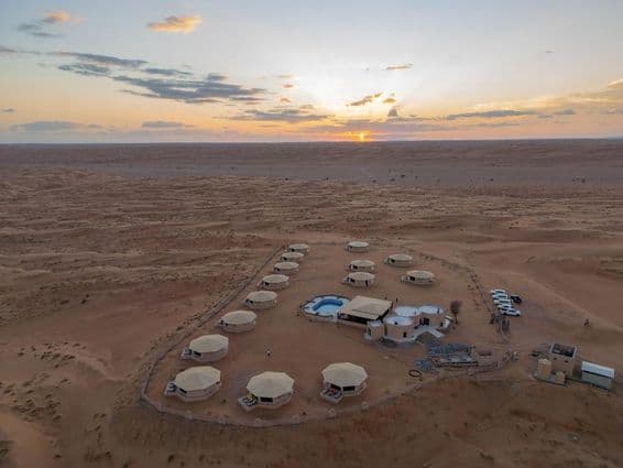 Luxury camping in the middle of the Omani desert.