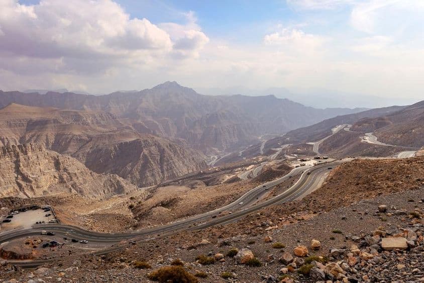 Jebel Jais, picturesque mountain landscape in Ras Al Khaimah.