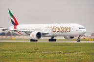 Emirates Boeing 777-31H (ER) REG: A6-ENE at Prague Vaclav Havel Airport.