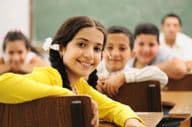 Children in a school classroom.