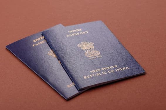 Indian passport for travel, flight, and business.