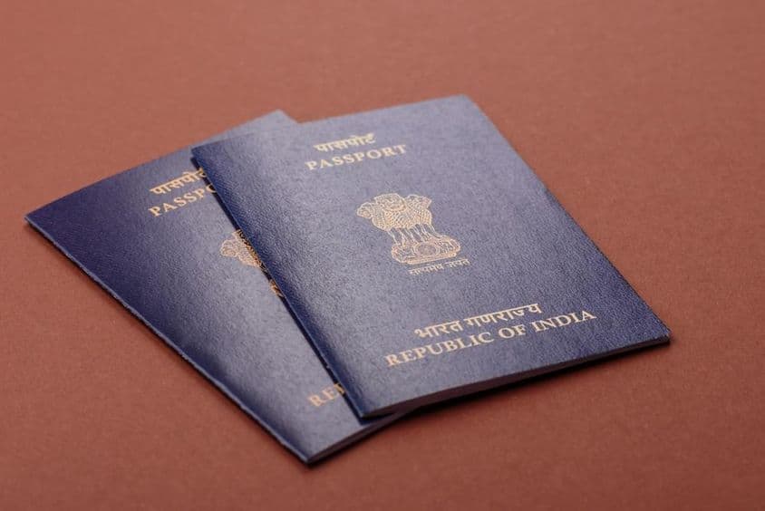 Indian passport for travel, flight, and business.