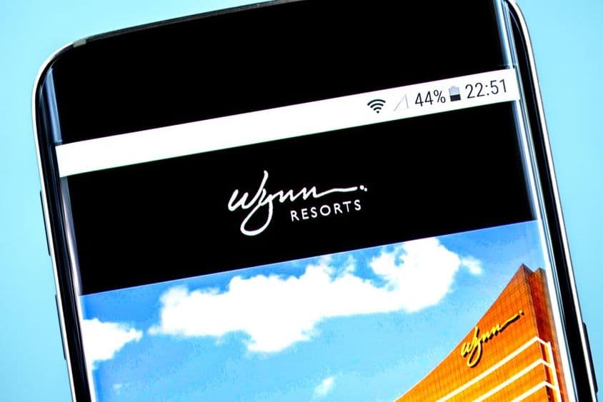 Wynn Resorts logo displayed on a smartphone screen.