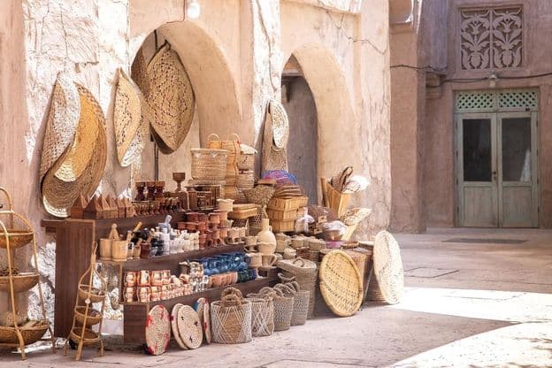 Al Seef Heritage Souq Arabian market, Dubai Deira.