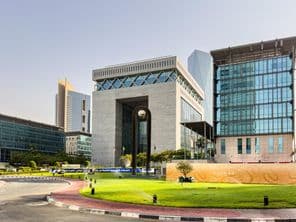 The Gate District in the DIFC, Dubai, United Arab Emirates.