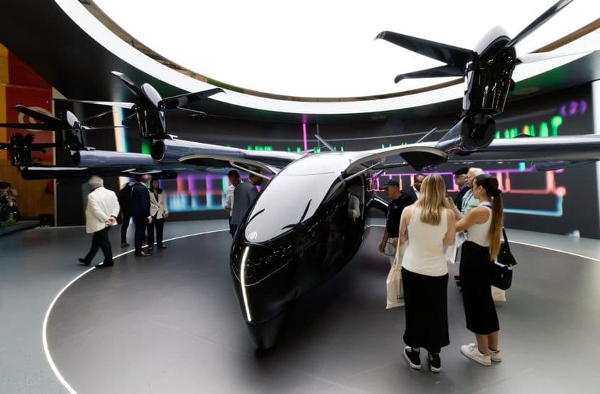Archer Aviation Midnight electric taxi eVTOL on display.