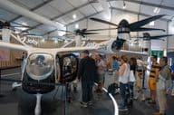Joby Aviation booth at Farnborough International Airshow on a Friday.
