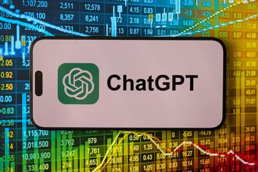 Smartphone with the official ChatGPT logo.