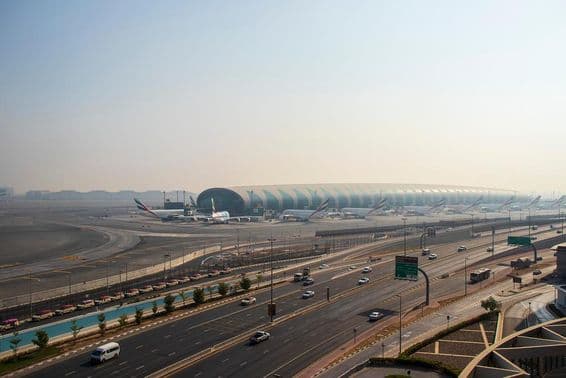 View of Dubai International Airport.