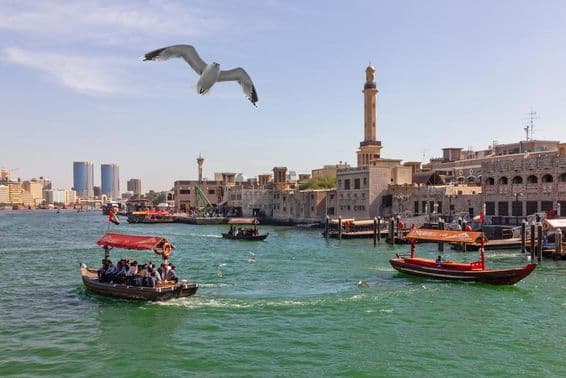 Abra boats on the Dubai Creek in the old city.