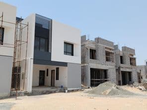 Houses or villas under construction in Dubai.