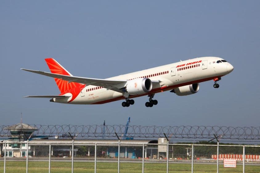 Air India Boeing 787-8 Dreamliner taking off.