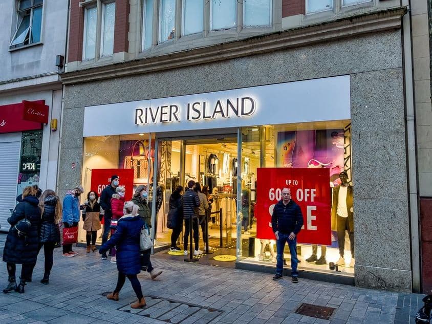 Entrance to River Island clothing store.