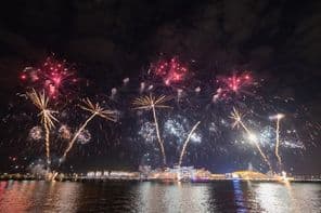 New Year's fireworks on Al Bandar Island.