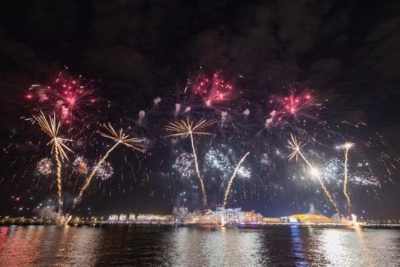 New Year's fireworks on Al Bandar Island.