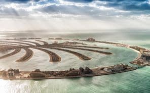 Dubai Palm Jumeirah island, United Arab Emirates.