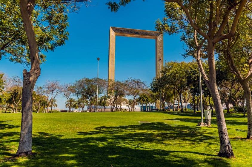 View of Zabeel Park in Dubai, United Arab Emirates in spring.
