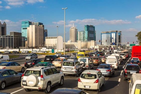 Traffic jam on Dubai's Sheikh Zayed Road.