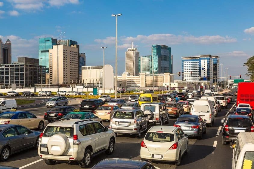 Traffic jam on Dubai's Sheikh Zayed Road.