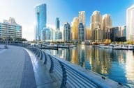Beautiful view of Dubai Marina on a sunny day.