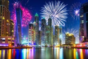 New Year's fireworks in Dubai, United Arab Emirates.