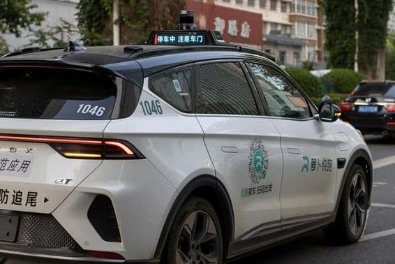 Self-driving electric robotaxi by Chinese tech company Baidu.
