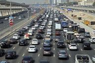 Traffic jam on Sheikh Zayed road in Dubai.