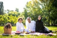 An Emirati family enjoying their time at the park.