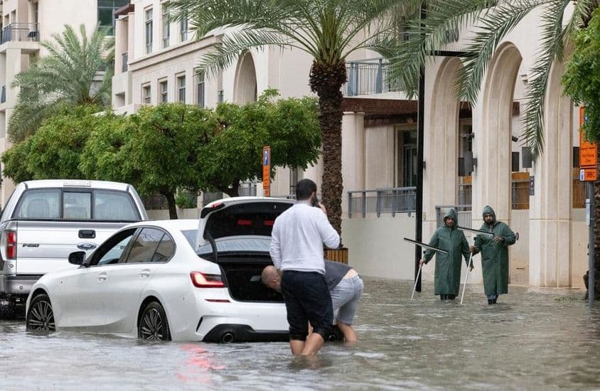 A heavy rainfall in Dubai.