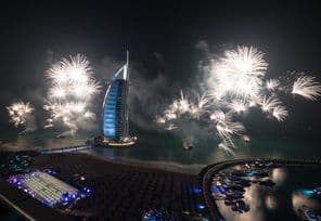 New Year's fireworks at Burj al Arab.