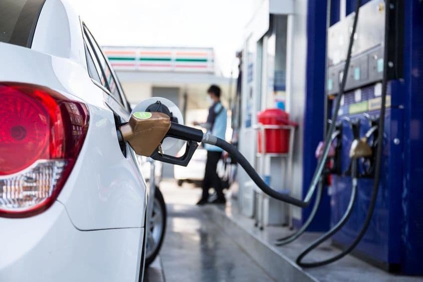 Fuel pumps at a gas station in Dubai.