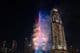 Fireworks at Burj Khalifa in Dubai.