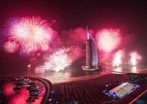 Fireworks at Burj al Arab on New Year's Eve.