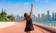 Tourist woman in Dubai.