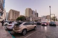 Parking in downtown Abu Dhabi, United Arab Emirates.