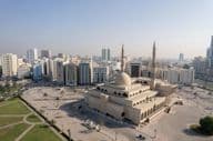 Sharjah mosque from above.