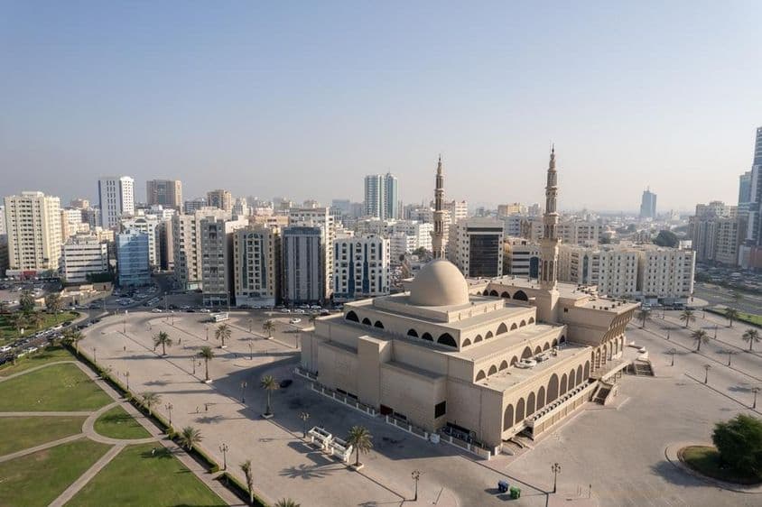 Sharjah mosque from above.