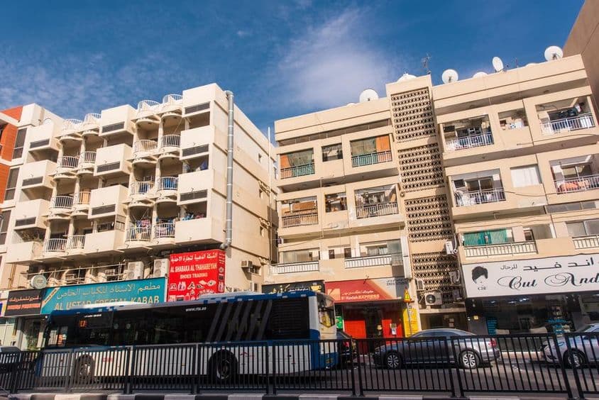 Buildings in Dubai's old town, Al Fahidi district, Bur Dubai.