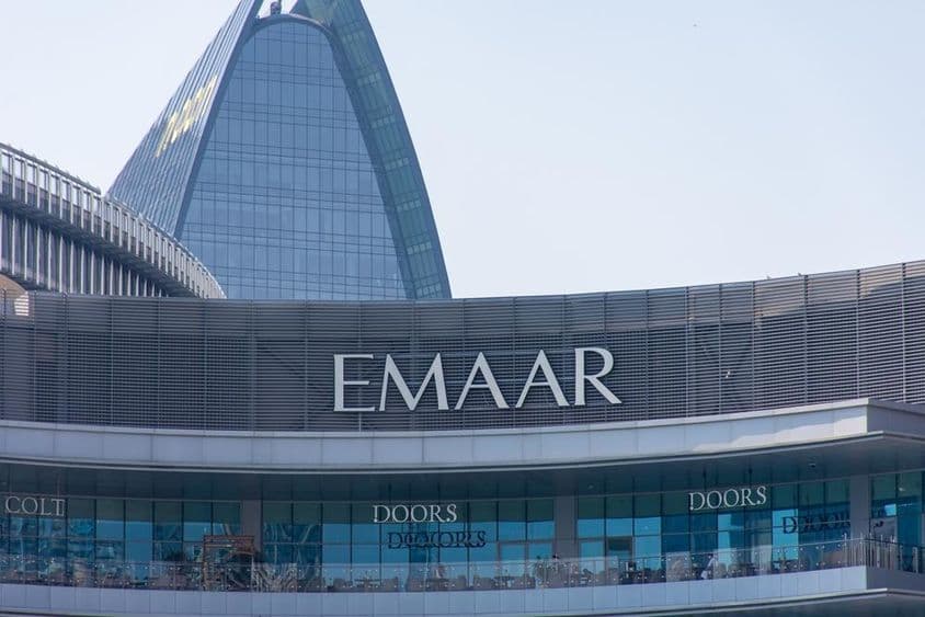 The logo of Emaar Properties, the famous real estate company in the United Arab Emirates.