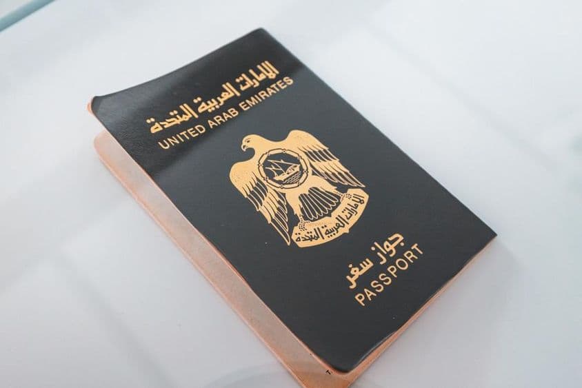 The passport of the United Arab Emirates.