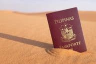 Philippine passport in the desert.